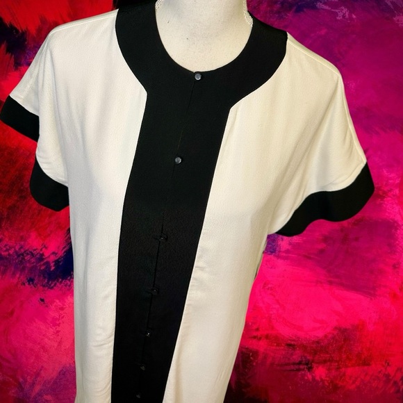 NWT Equipment Femme ‘Claudine’ Button-Up Dress in Ivory / Black Size Small - Picture 5 of 16